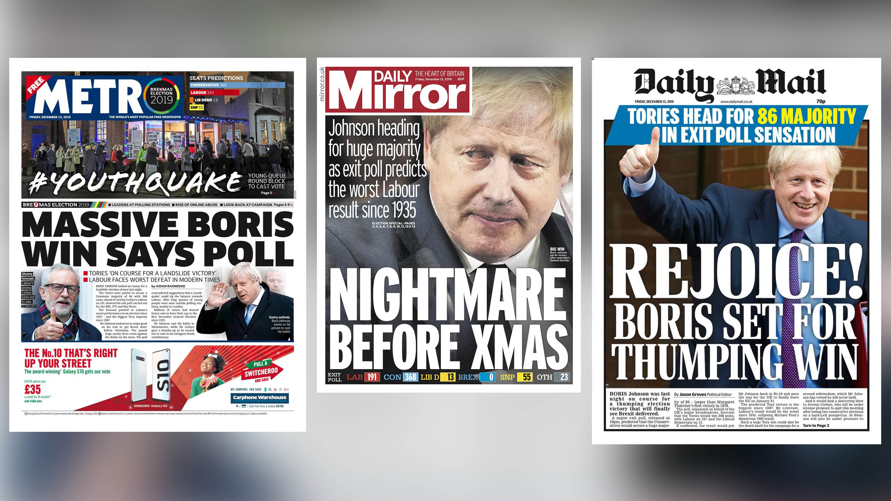 Metro/Daily Mirror/Daily Mail