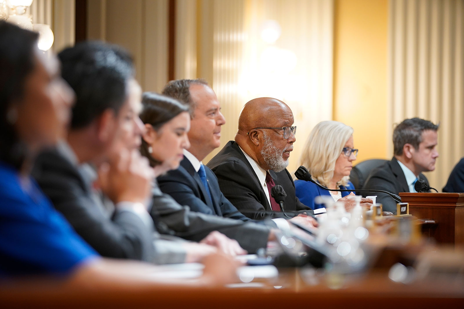 US Rep. Bennie Thompson, the committee chairman, gives opening remarks during Tuesday's hearing.