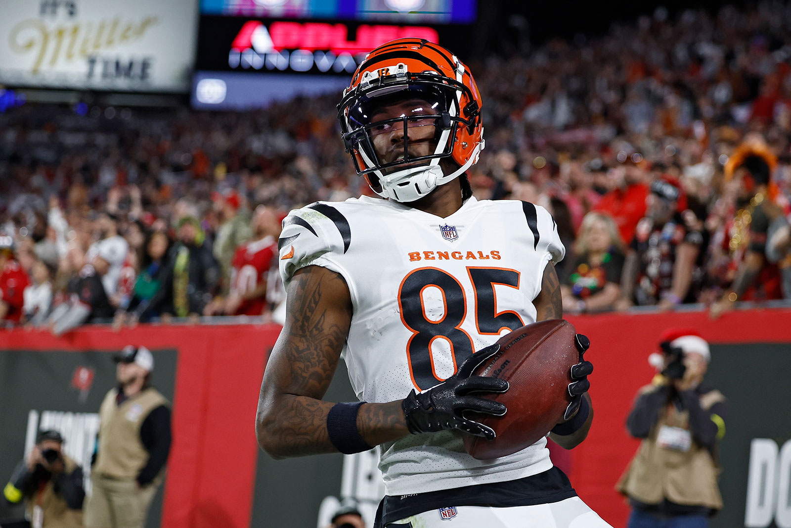 Tee Higgins of the Cincinnati Bengals is seen during a football game on December 18, 2022, in Florida. 