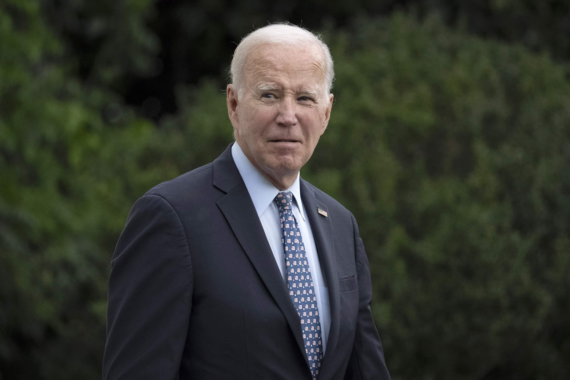 US President Joe Biden walks towards Marine One on the South Lawn of the White House in Washington D.C., on September 17.