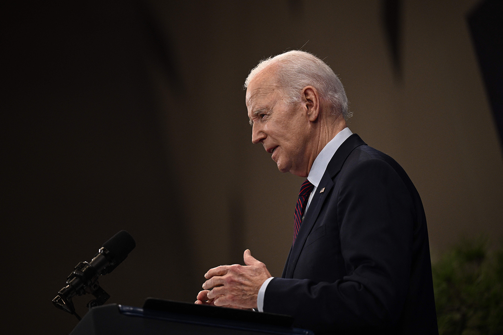 US President Joe Biden speaks during a press conference following the G7 Leaders' Summit in Hiroshima on May 21. 