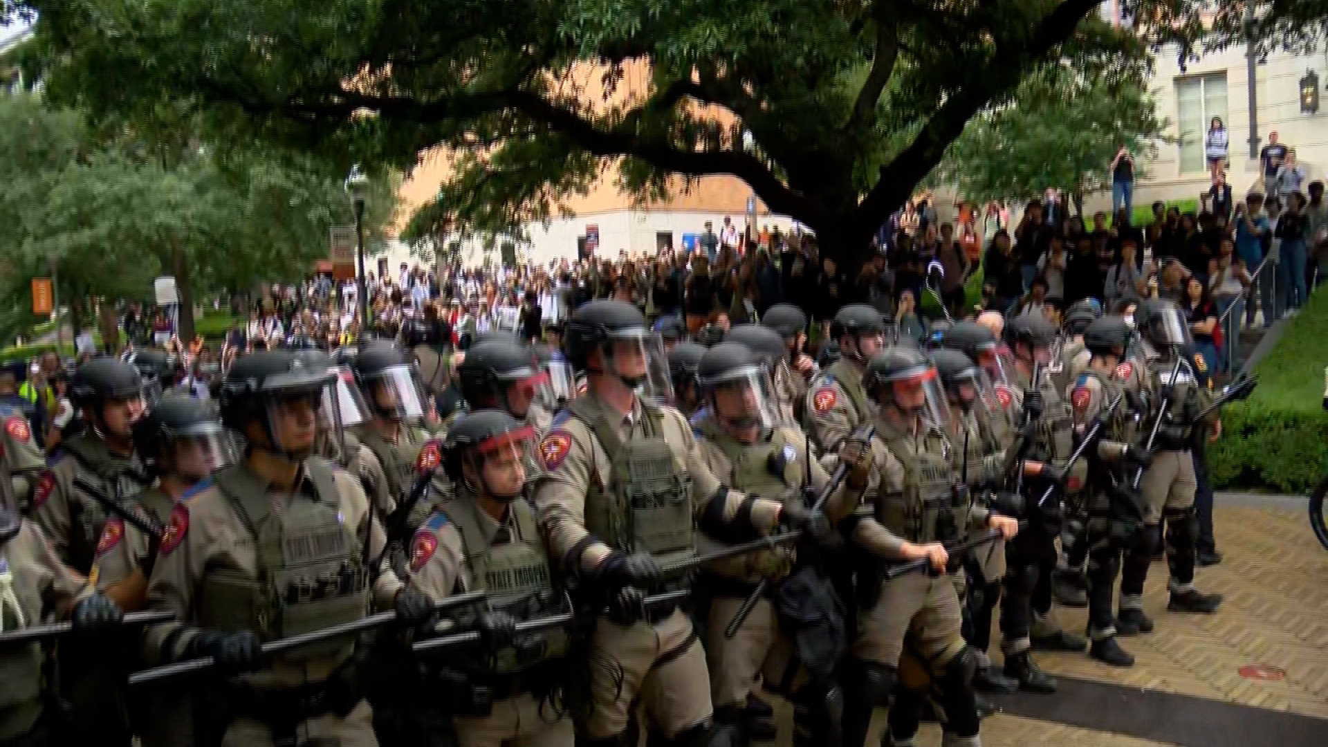 State troopers are seen at University of Texas in Austin, as Pro-Palestinian protests broke out on April 24.