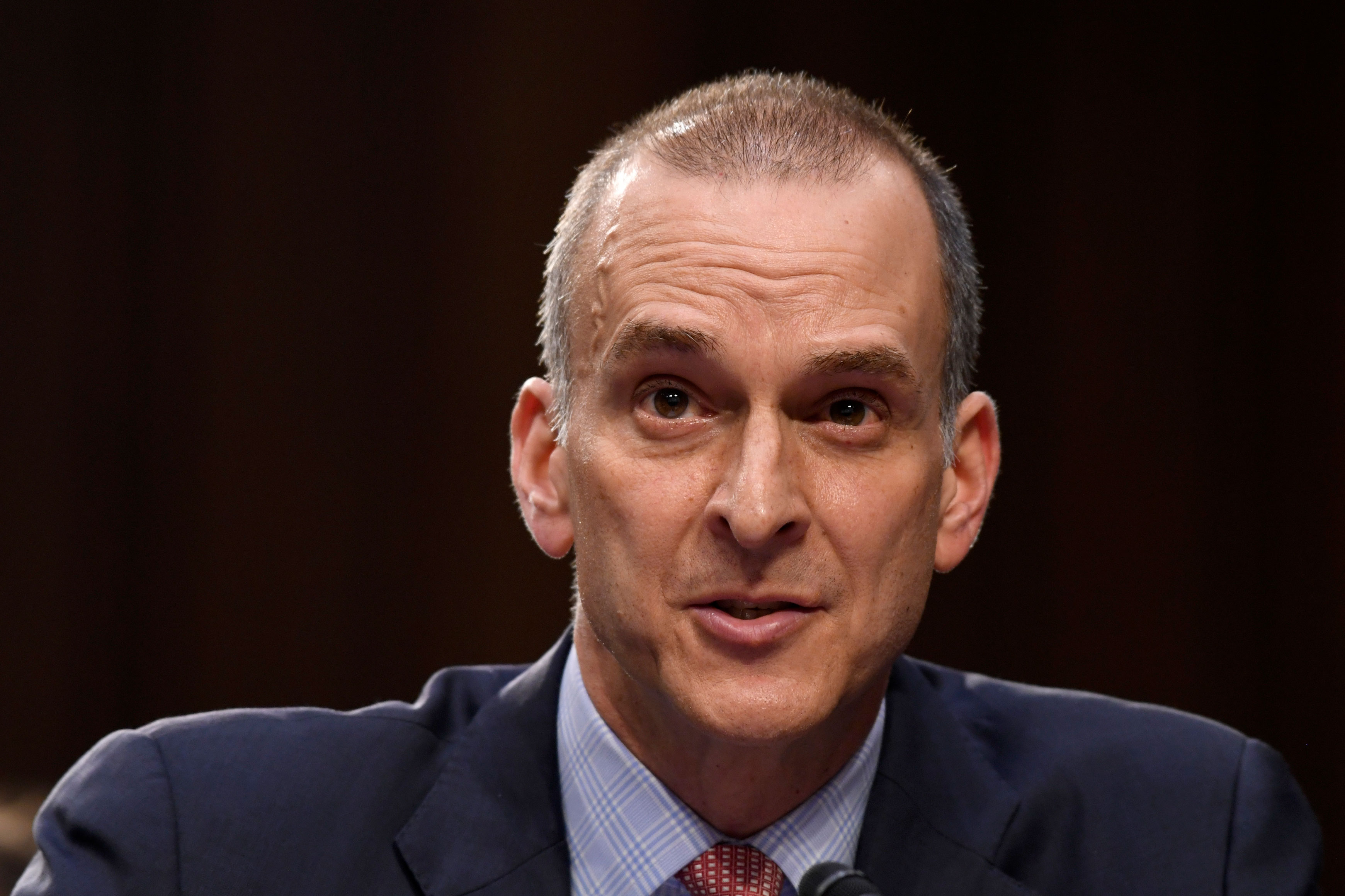 File photo of US Anti-Doping Agency Chief Executive Officer Travis Tygart, from a senate hearing on Feb. 5, 2020.