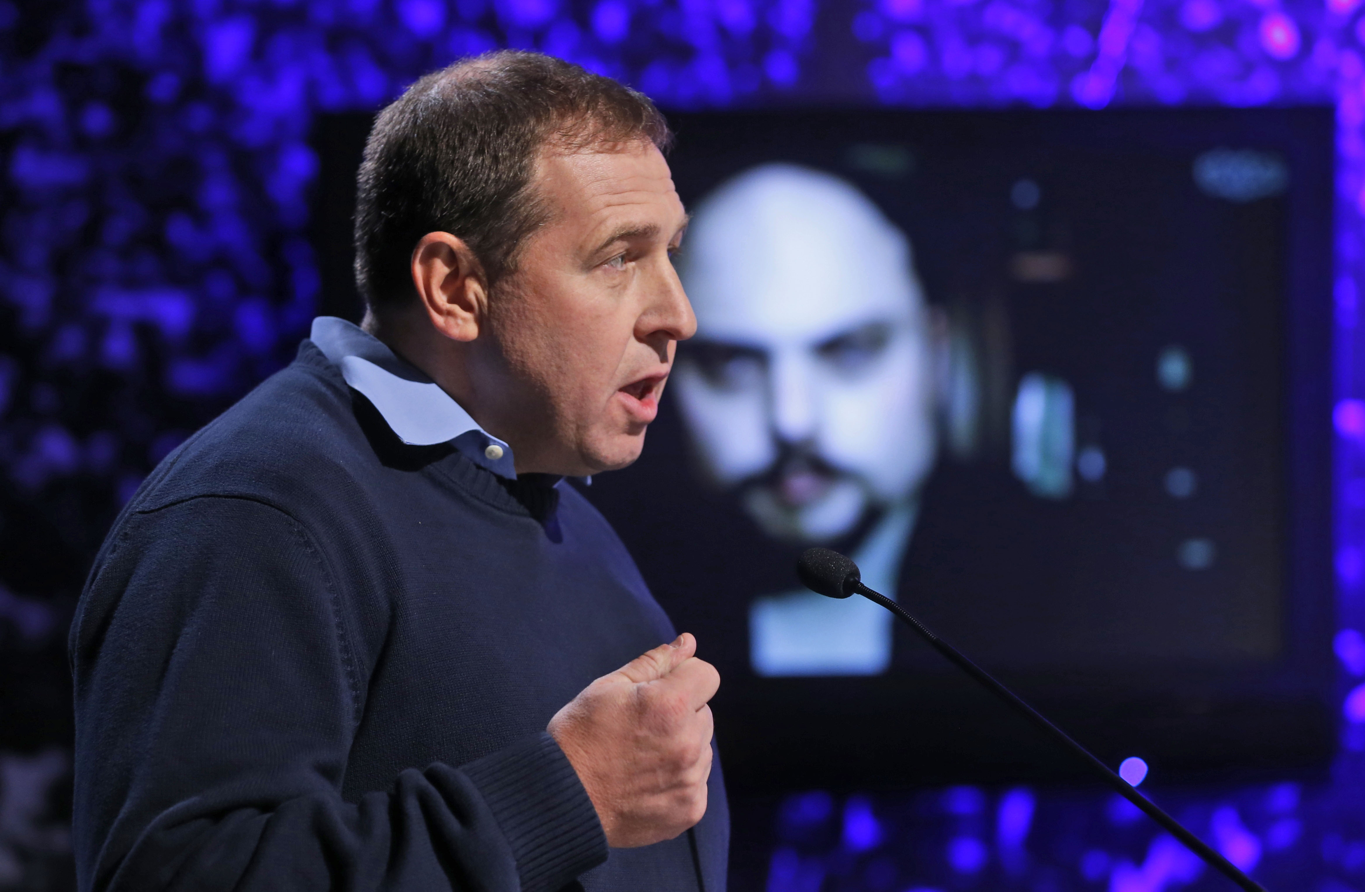 Russian economist Andrei Illarionov speaks during a debate on Russian television in this file photo from Oct. 9, 2012