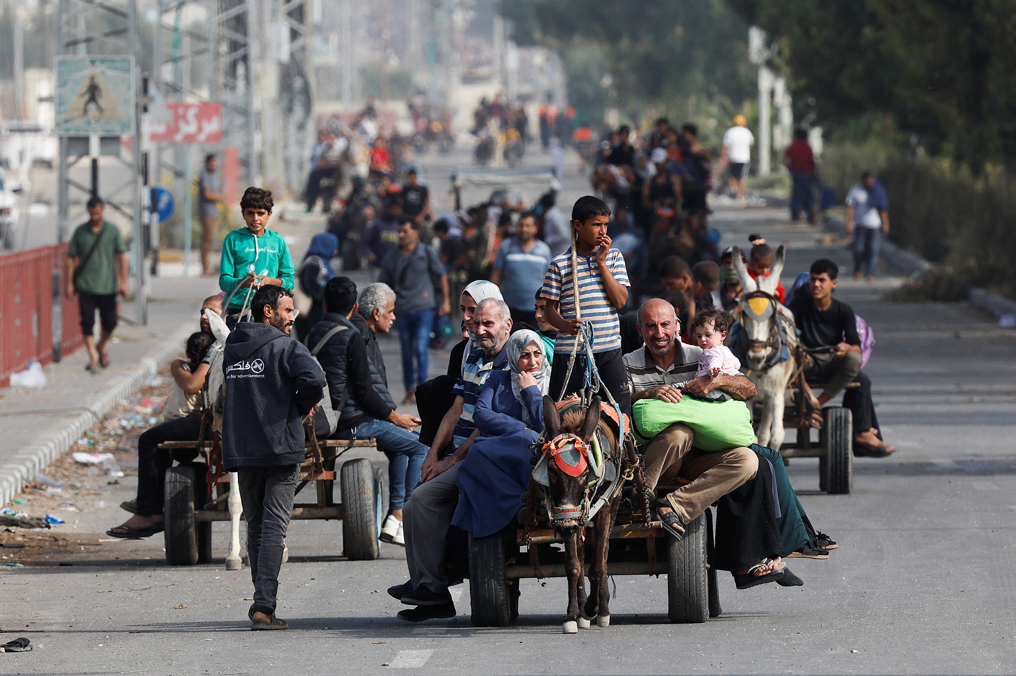 Le peuple palestinien fuit le nord de Gaza vers le sud le 9 novembre.
