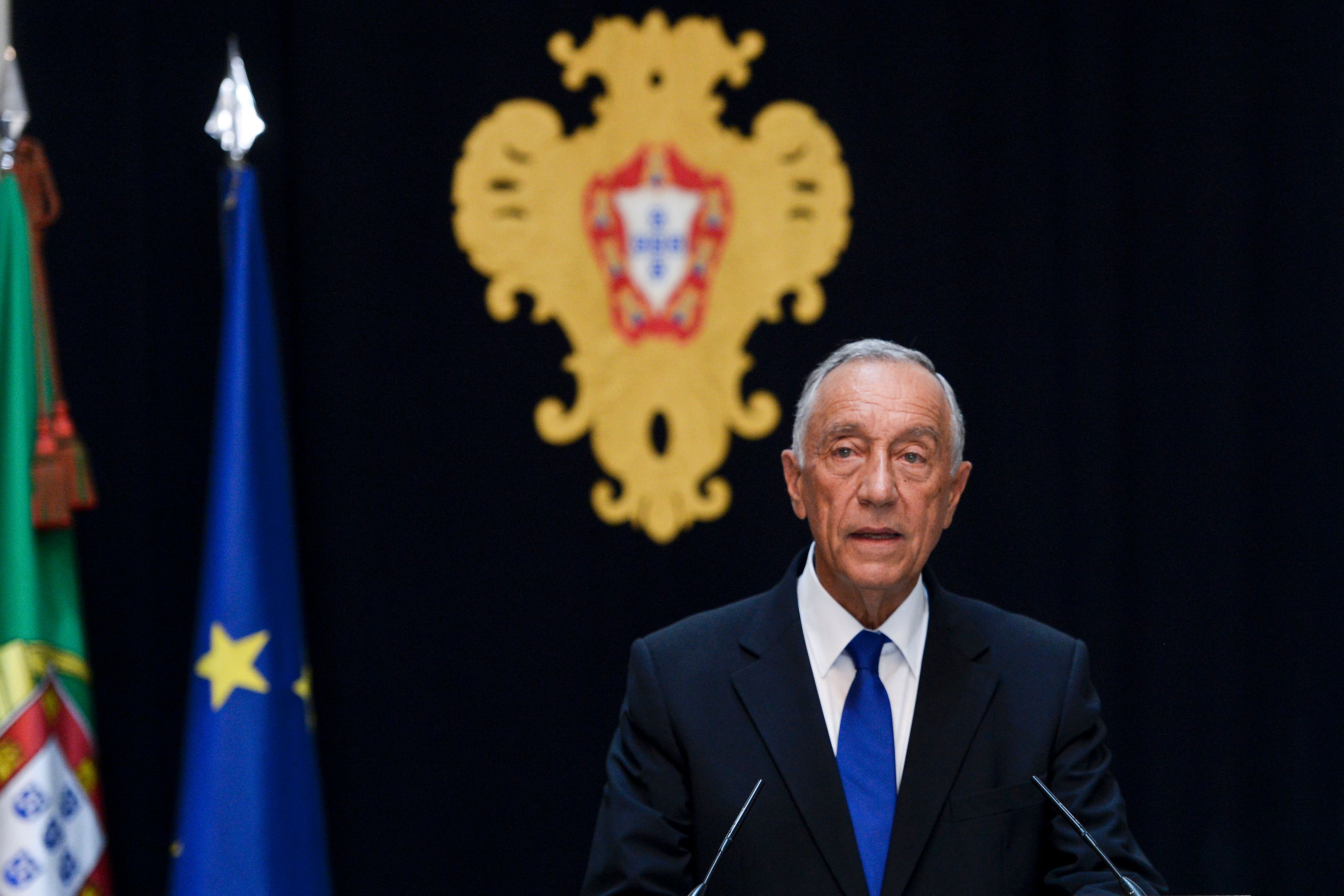 Portuguese President Marcelo Rebelo de Sousa makes a statement at Belém Palace in Lisbon, Portugal, on July 27, 2016.