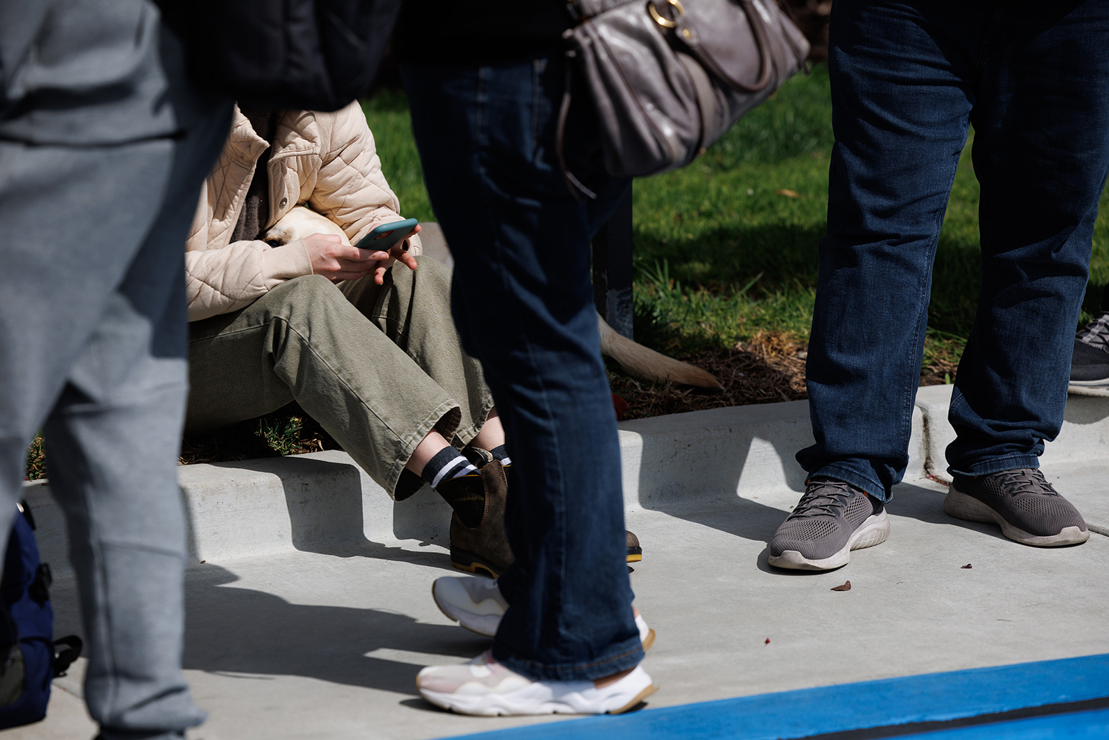  Customers line up at Silicon Valley Bank headquarters in Santa Clara, California, on March 13.