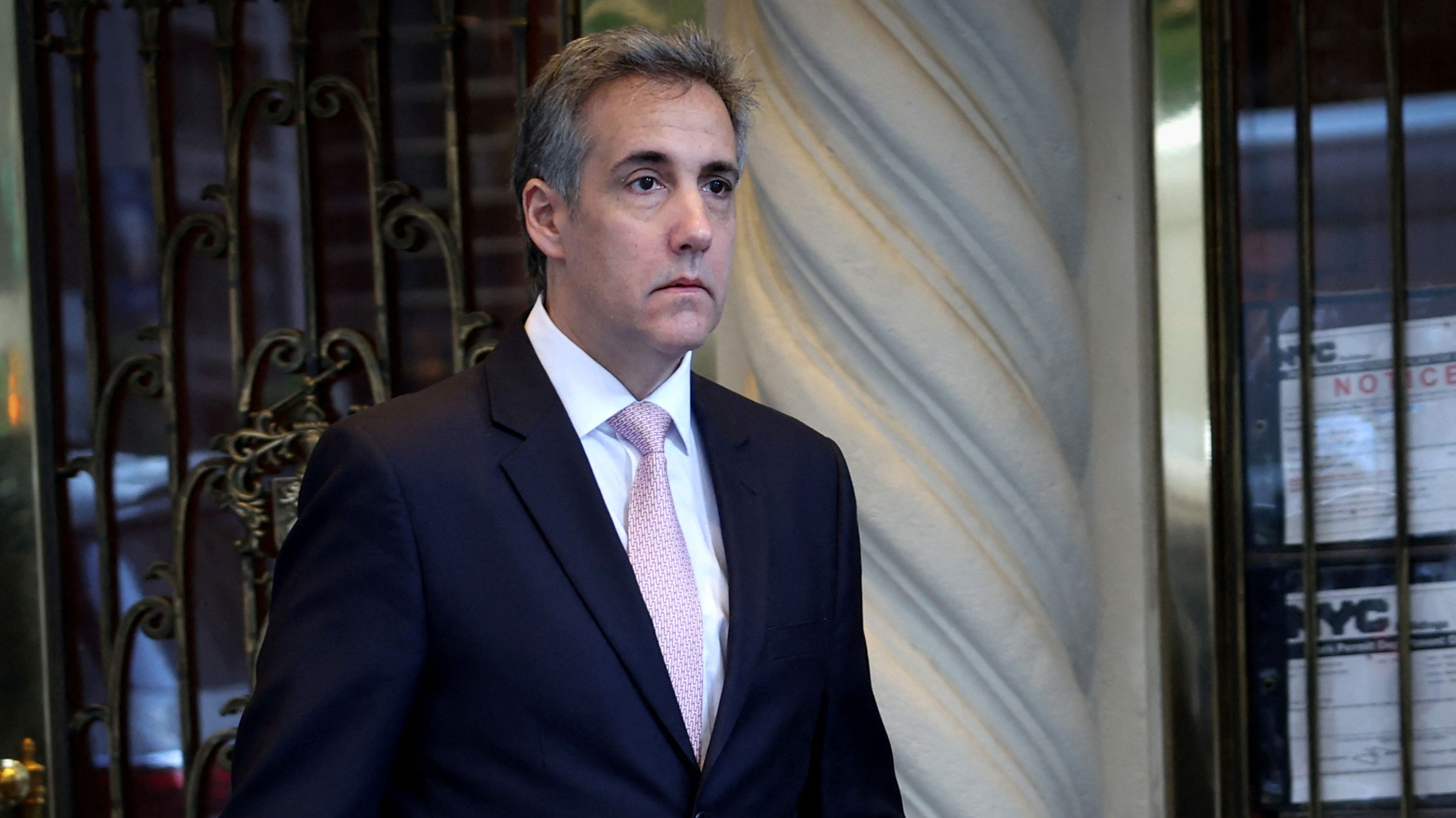 Michael Cohen leaves his home in Manhattan to testify on Monday.