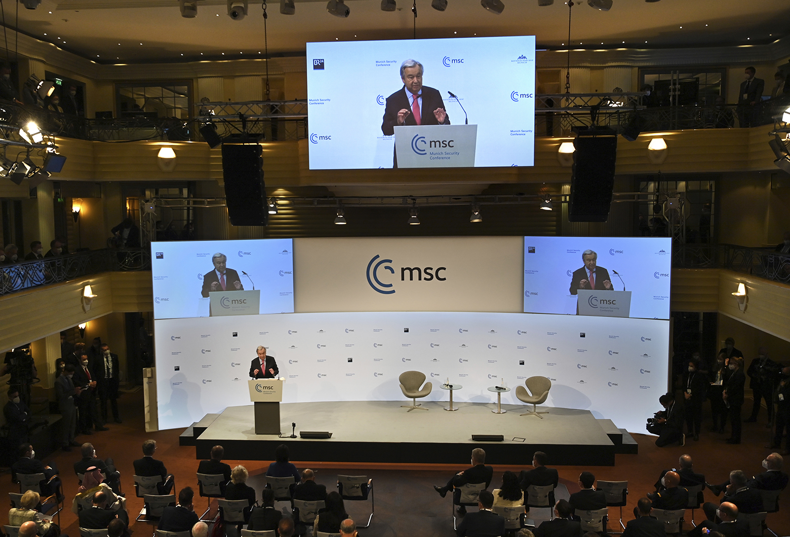 UN Secretary-General António Guterres at the Munich Security Conference in Germany, on February 18.