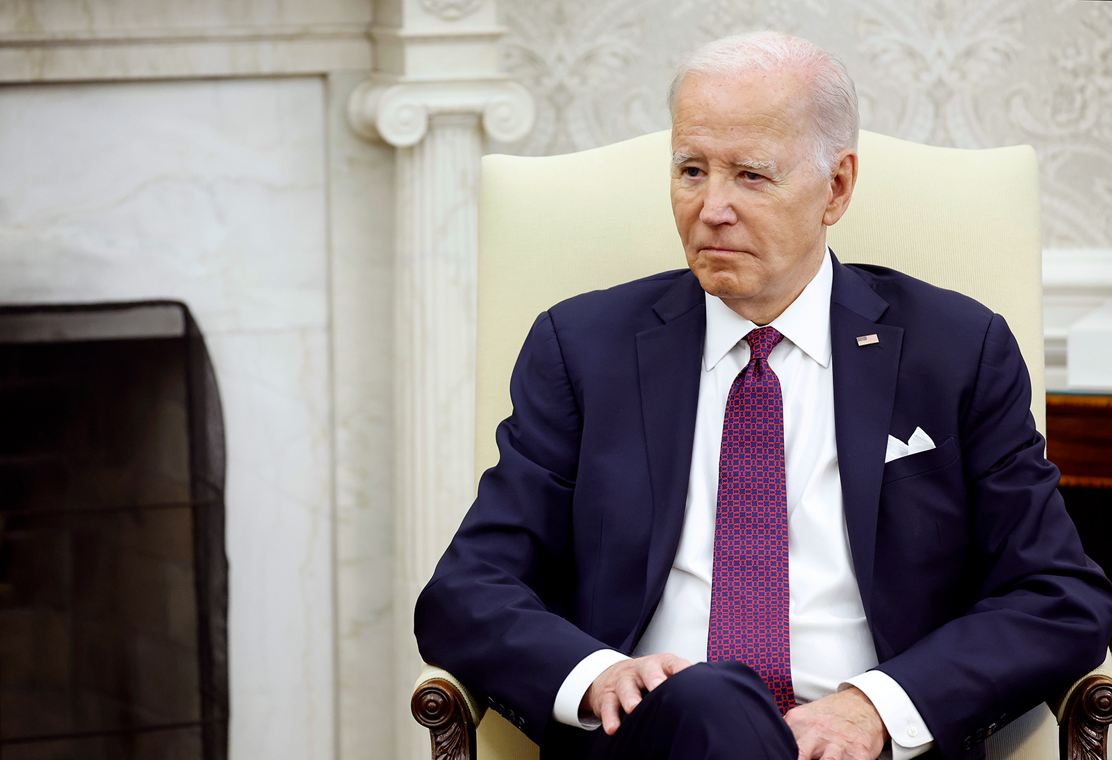 President Joe Biden speaks to journalists on October 25, in Washington, DC. 