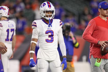 Buffalo Bills punter Sam Martin arrives wearing the number 3 in support of  safety Damar Hamlin before an NFL football game against the New England  Patriots, Sunday, Jan. 8, 2023, in Orchard