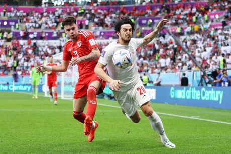 Al Rayyan, Qatar. 25th Nov, 2022. Joe Rodon of Wales during the FIFA World  Cup Qatar 2022 match, Group B, between Wales and Iran played at Ahmad Bin  Ali Stadium on Nov