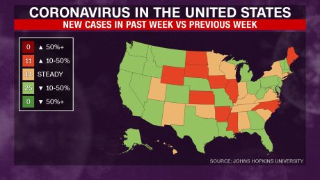 43 New Coronavirus Cases Are Decreasing In Half Of Us States