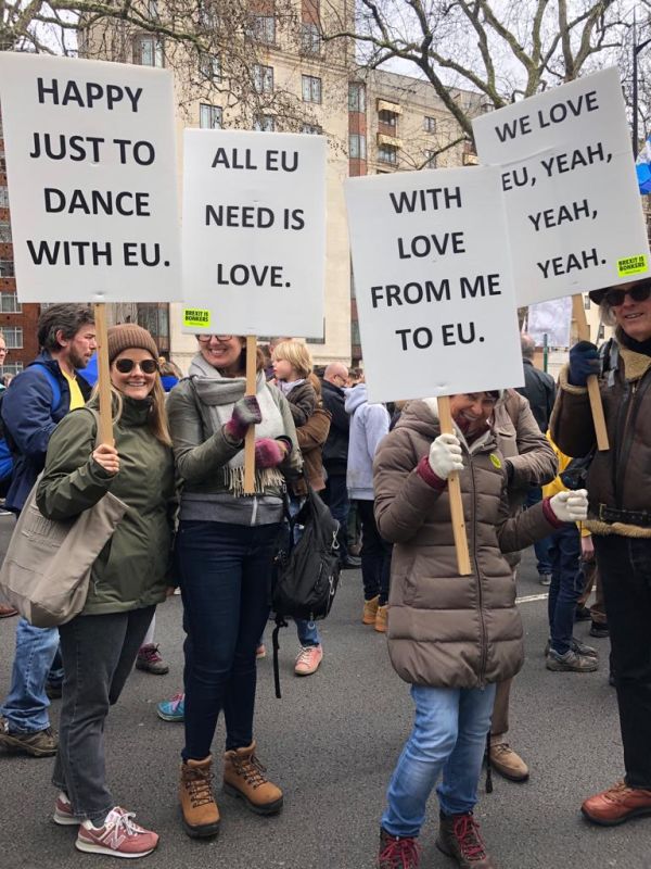 The march is something of a family day out for Boscy, Robyn and Muffie.