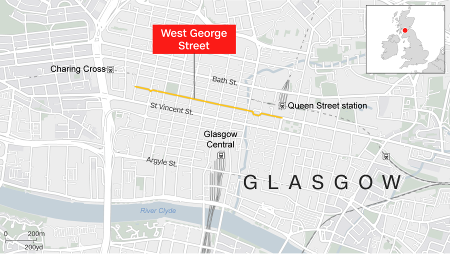 Map Of West George Street Glasgow Glasgow Stabbing Attack: Live Updates