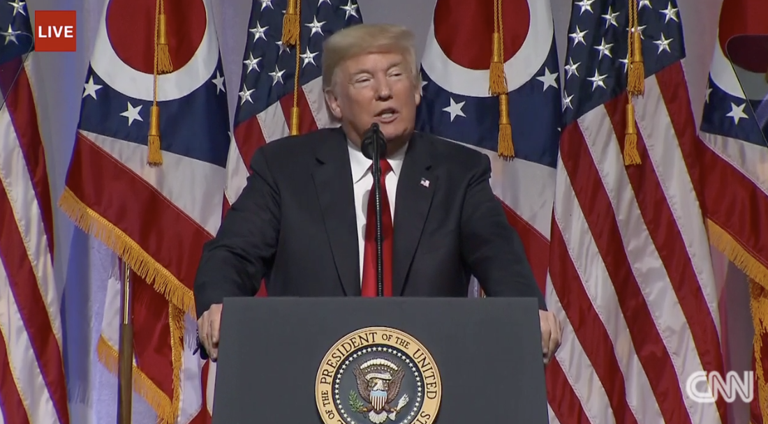 Live President Trump Gives Speech In Ohio 