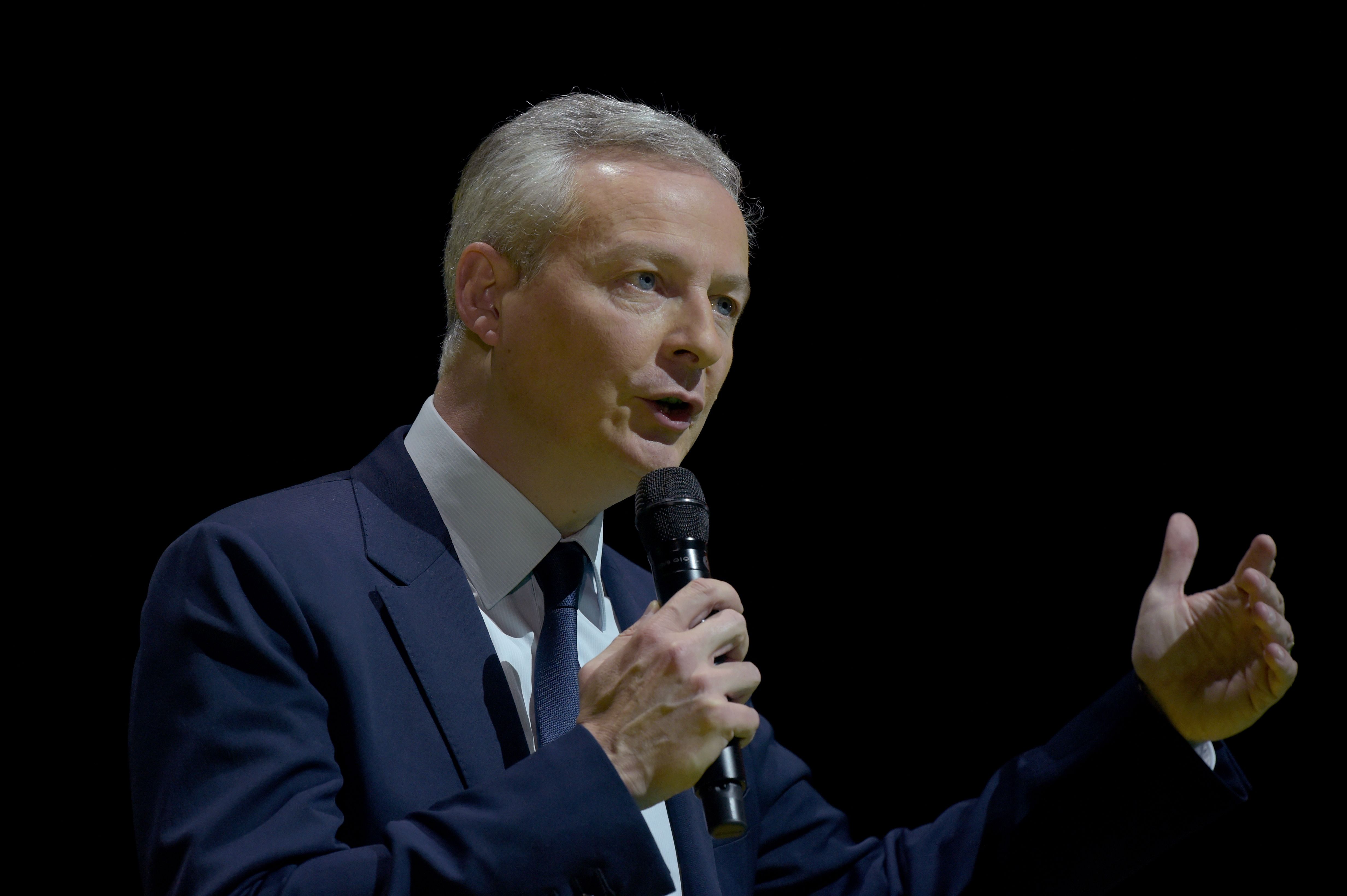French Economy and Finance Minister Bruno Le Maire speaks at the Bpifrance Inno Generation event in Paris on October 11.