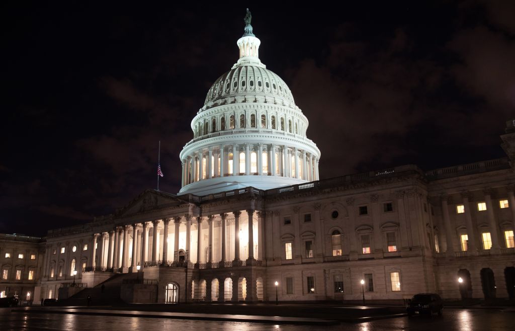 The US Capitol is seen ahead of a possible government shutdown, in Washington, DC, Dec. 21, 2018. 