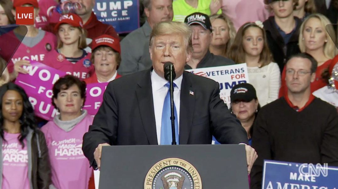 Live President Trump Holds A Rally In North Carolina