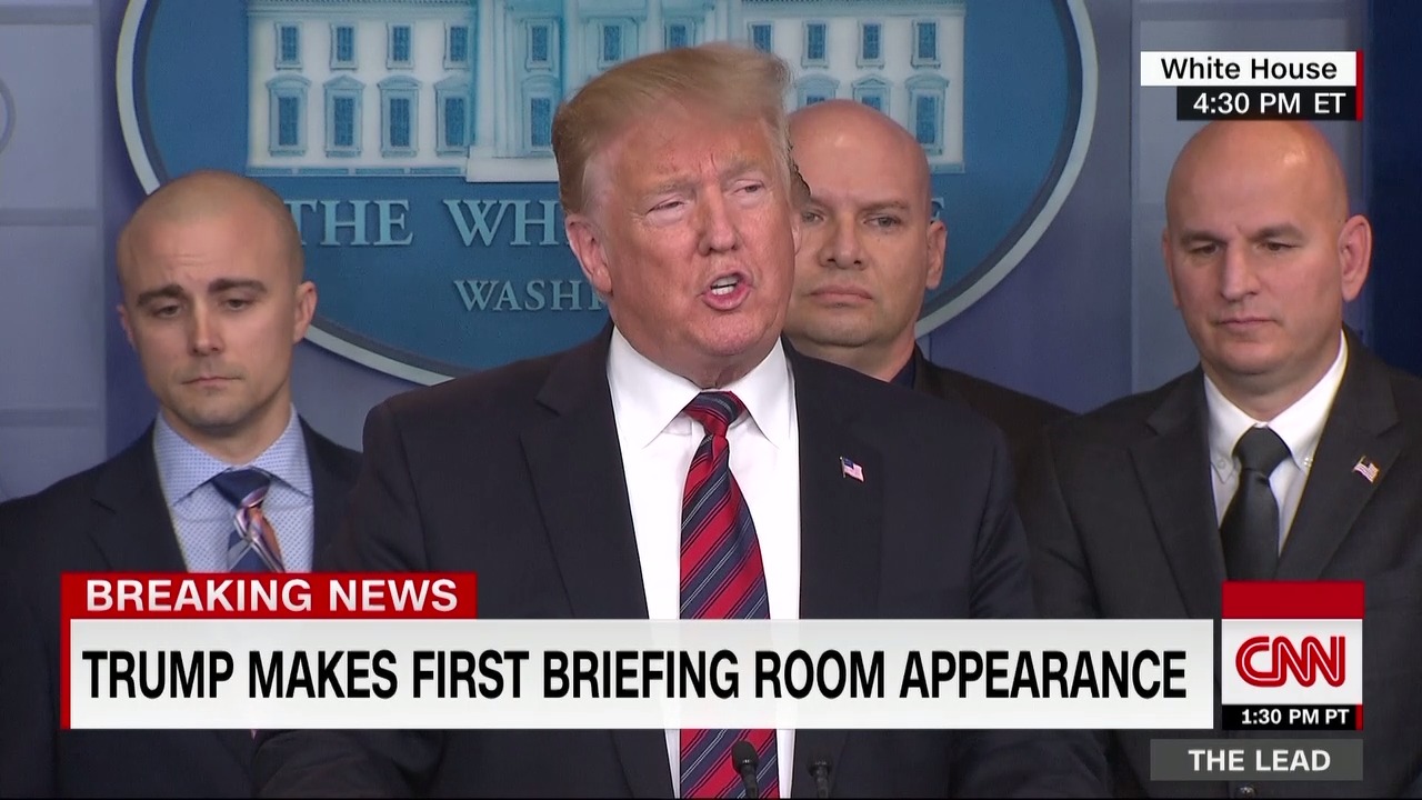 Live: President Trump Makes First Briefing Room Appearance