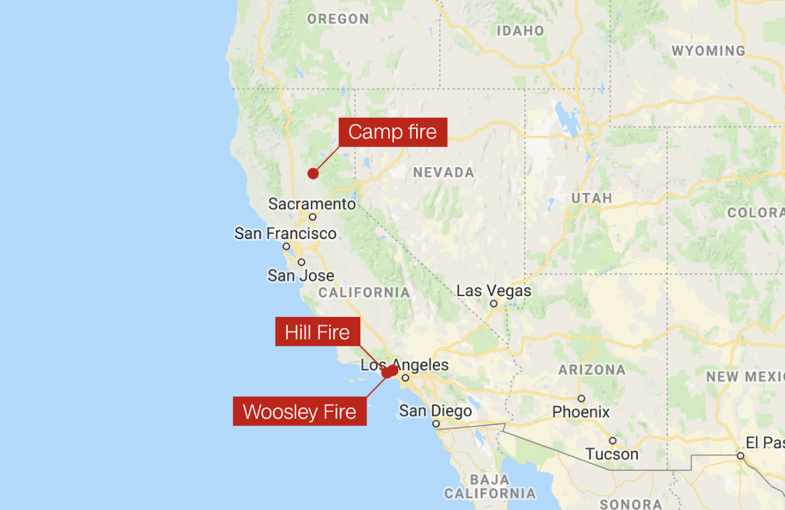 Пожар на карте в Лос- Анджелесе. Пожары в Калифорнии сейчас на карте. Сакраменто и Сан Франциско карта.