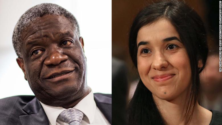 The joint recipients of the 2018 Nobel Peace Prize -- Denis Mukwege and Nadia Murad. 