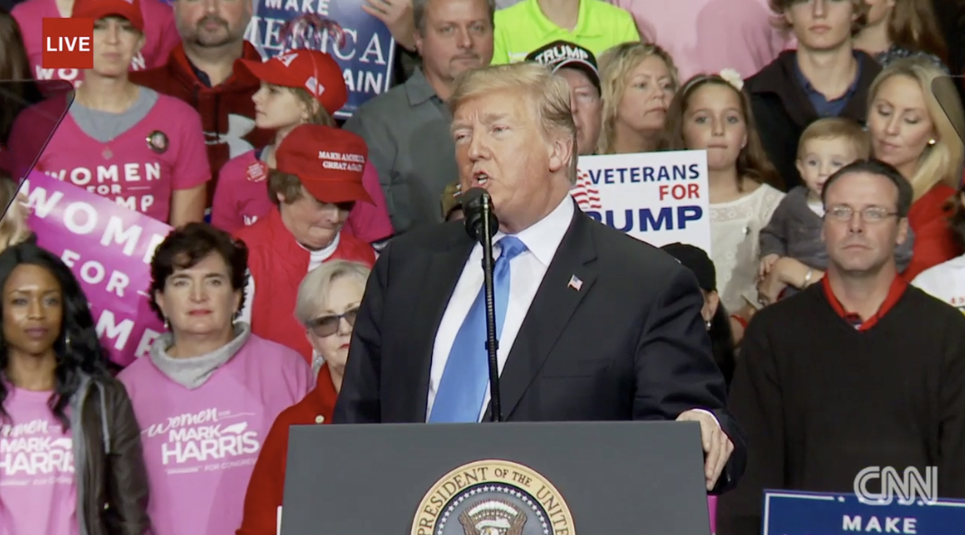 Live President Trump Holds A Rally In North Carolina