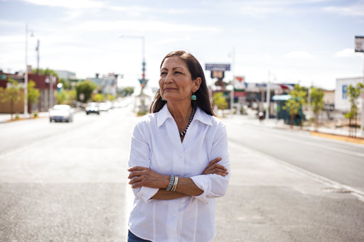 Deb Haaland poses for a portrait in a Nob Hill Neighborhood in Albuquerque, N.M., Tuesday, June 5, 2018.