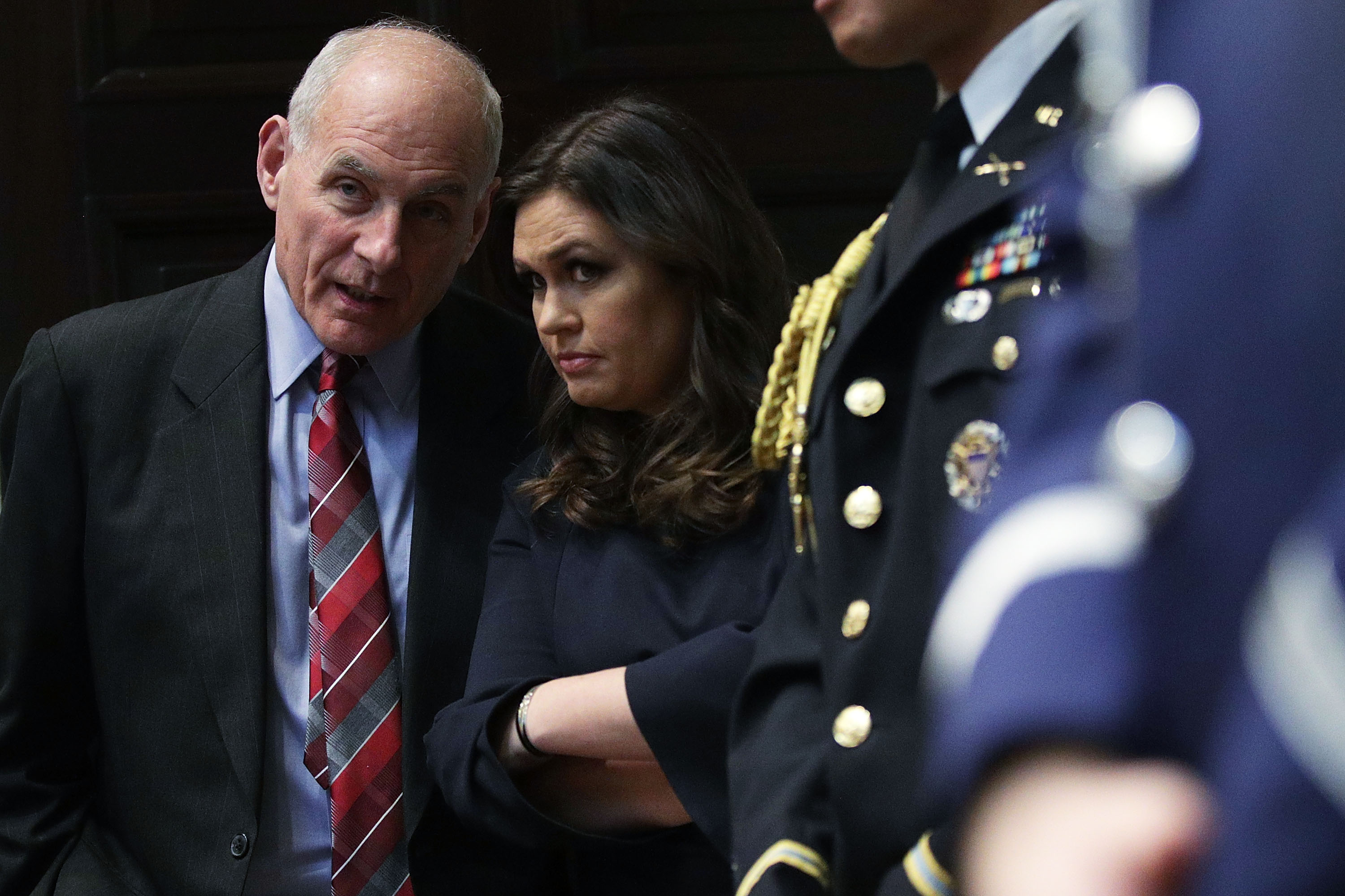 White House chief of staff John Kelly (l.) and White House press secretary Sarah Sanders (r.) are two of the defendants named in the lawsuit.