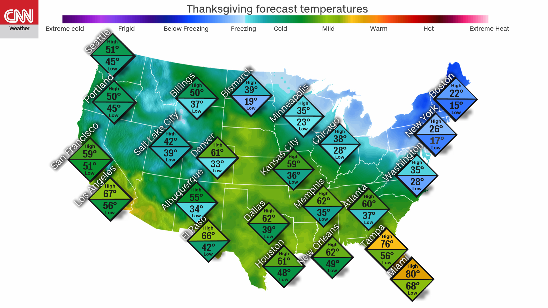 It's going to be a brutally cold Thanksgiving for folks in the Northeast