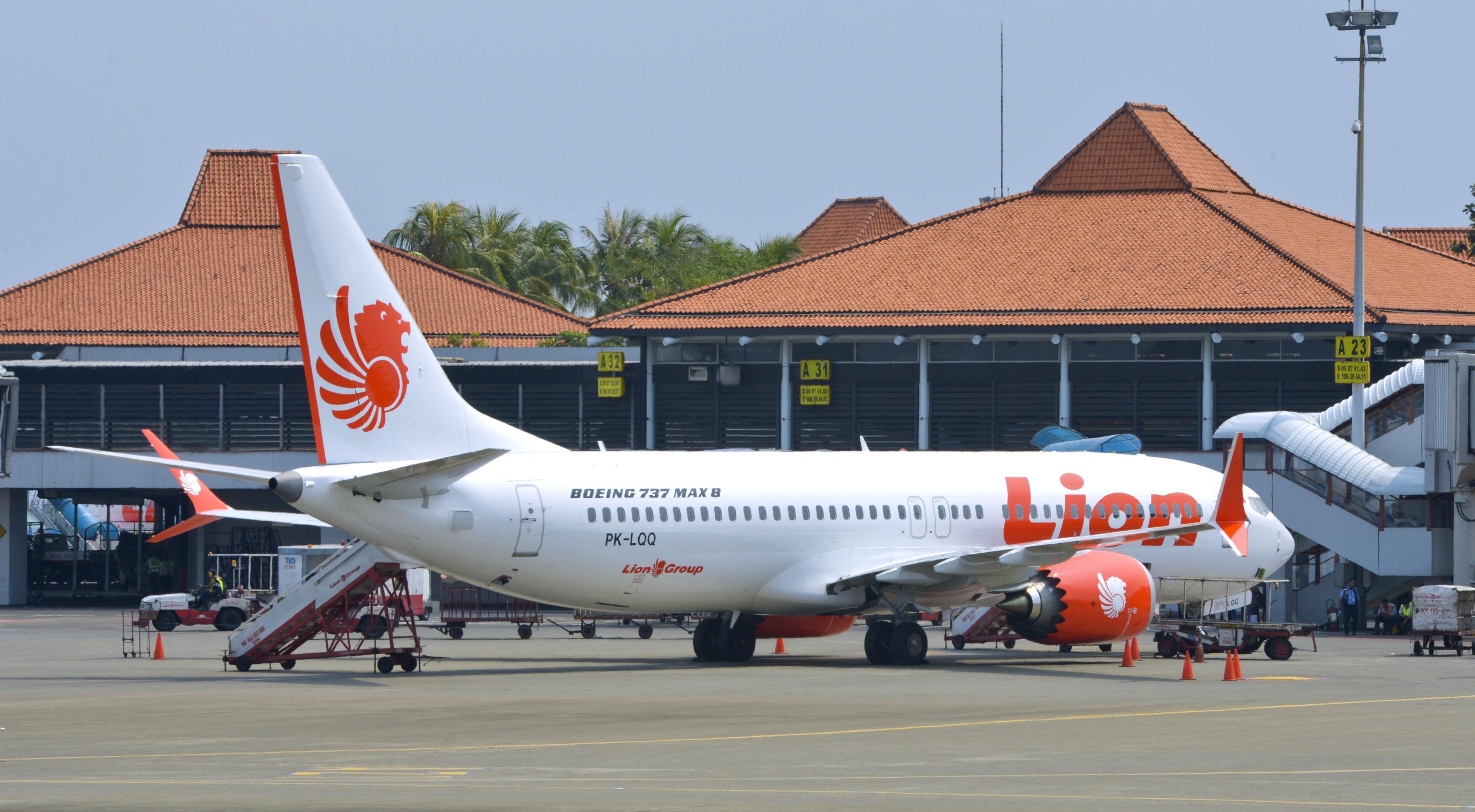 A Lion Air passenger jet of the Boeing 737 MAX 8 series -- the type of jet that crashed -- is seen Monday at the Jakarta Airport.