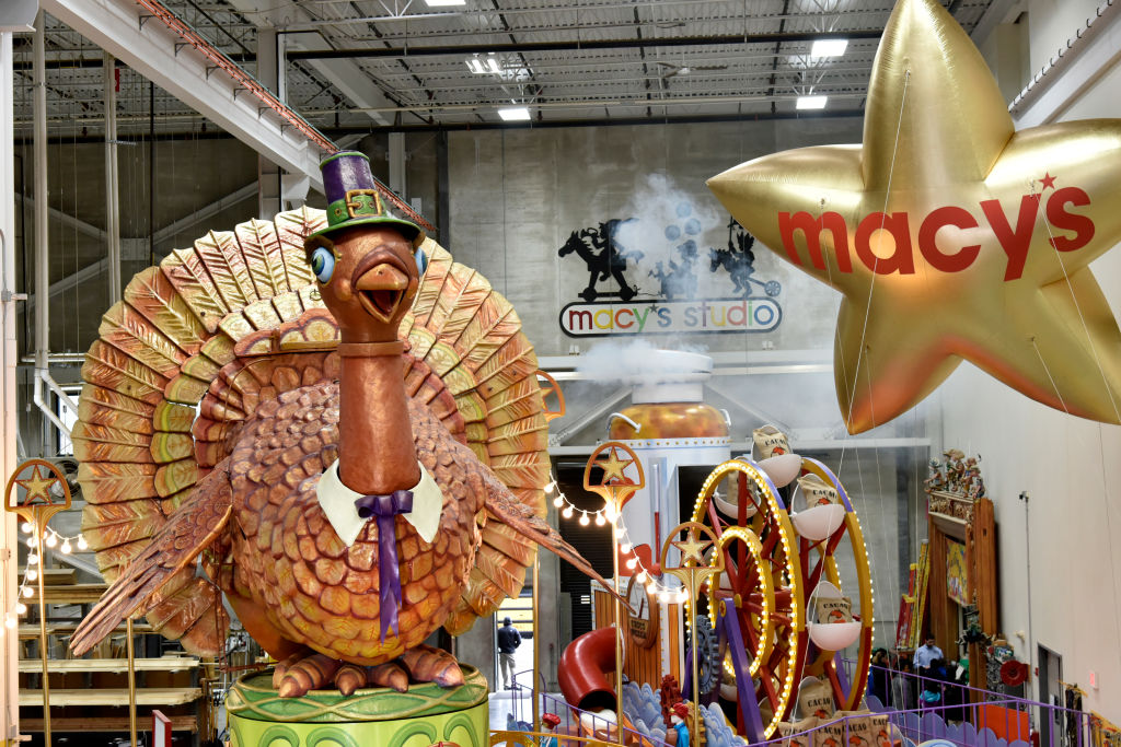 Tom Turkey is seen as Macy's debuts new floats for the 2018 Macy's Thanksgiving Day Parade on Nov. 13, 2018 in Moonachie, New Jersey. 