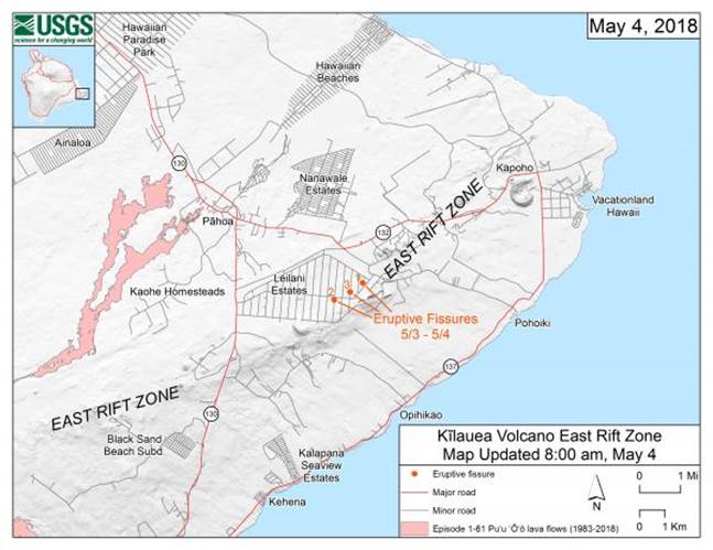 This Map Shows Where Fissures Are Spewing Lava And Gas