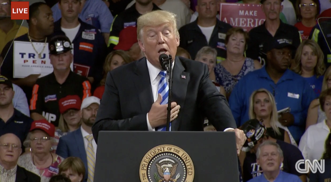 Live President Trump Holds Rally In West Virginia 