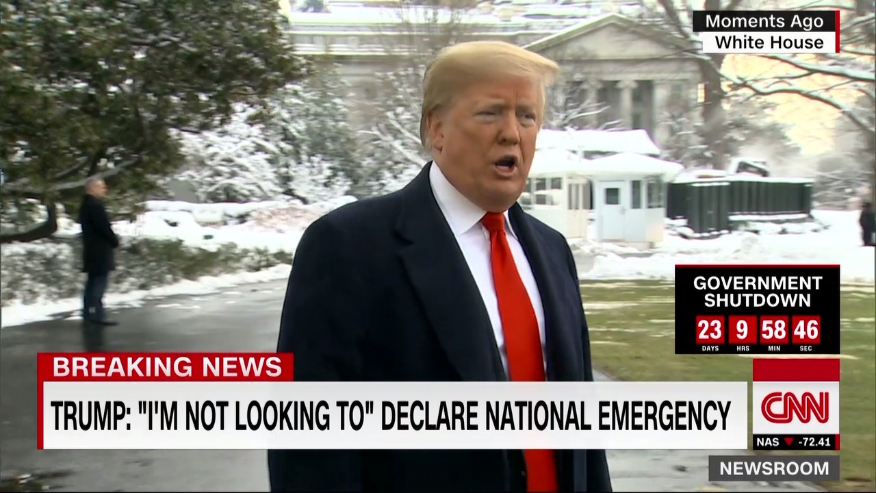 Trump Says Hes Not Looking To Declare A National Emergency 