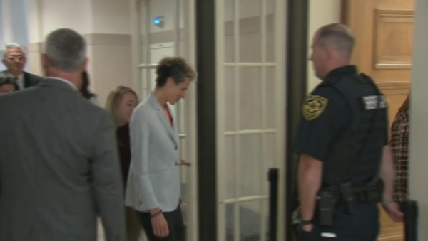 Andrea Constand arrives at court.
