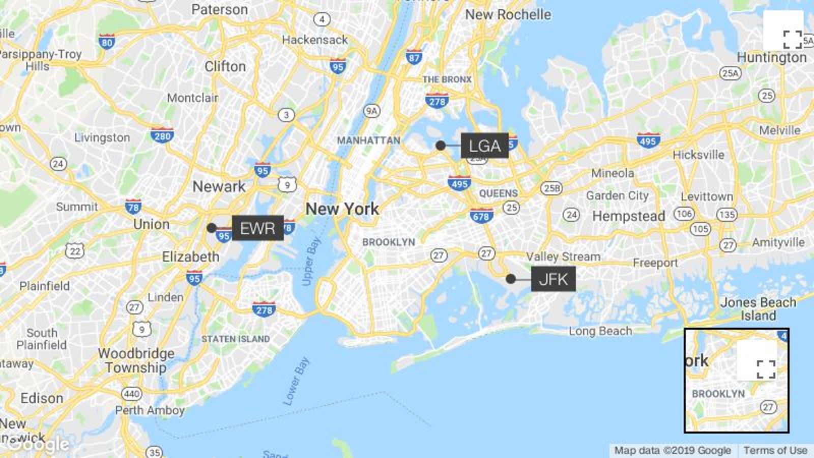 what is the distance from new york to new jersey