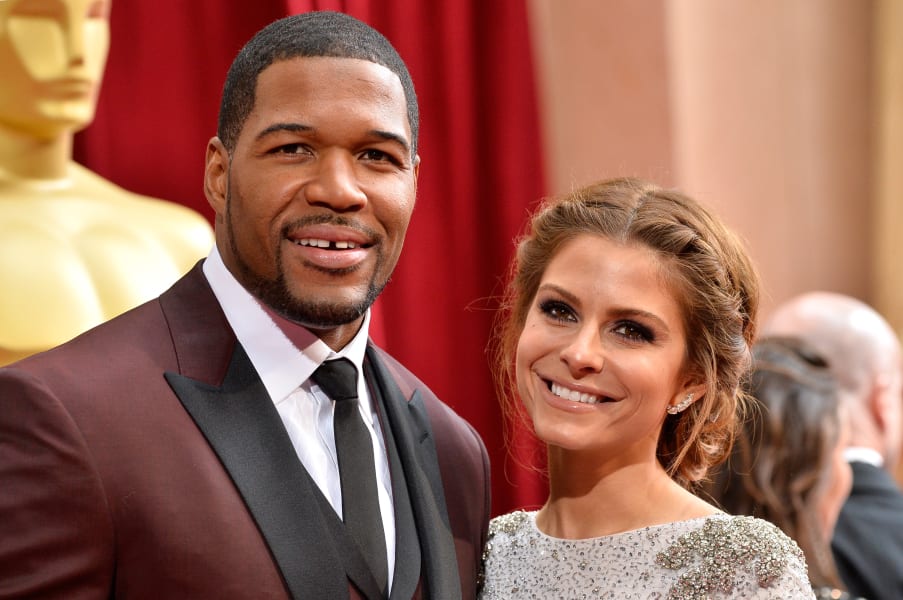 04 oscars red carpet - Michael Strahan and Maria Menounos