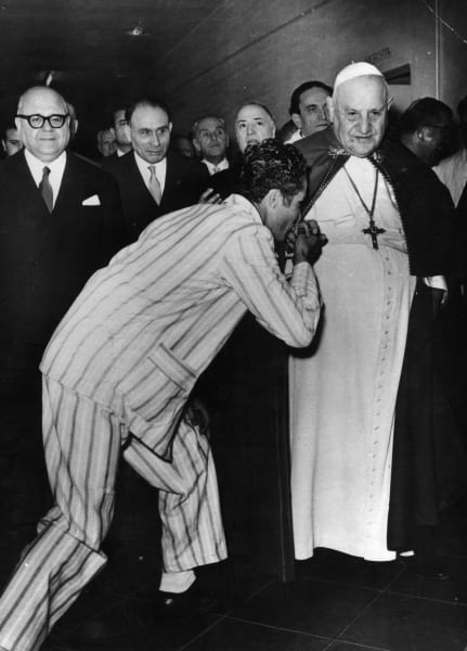 Pope John XXIII visiting prison in Rome