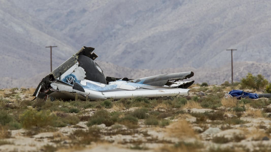 Wreckage of Virgin Galactic 