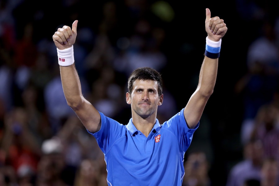 Djokovic celebrates 