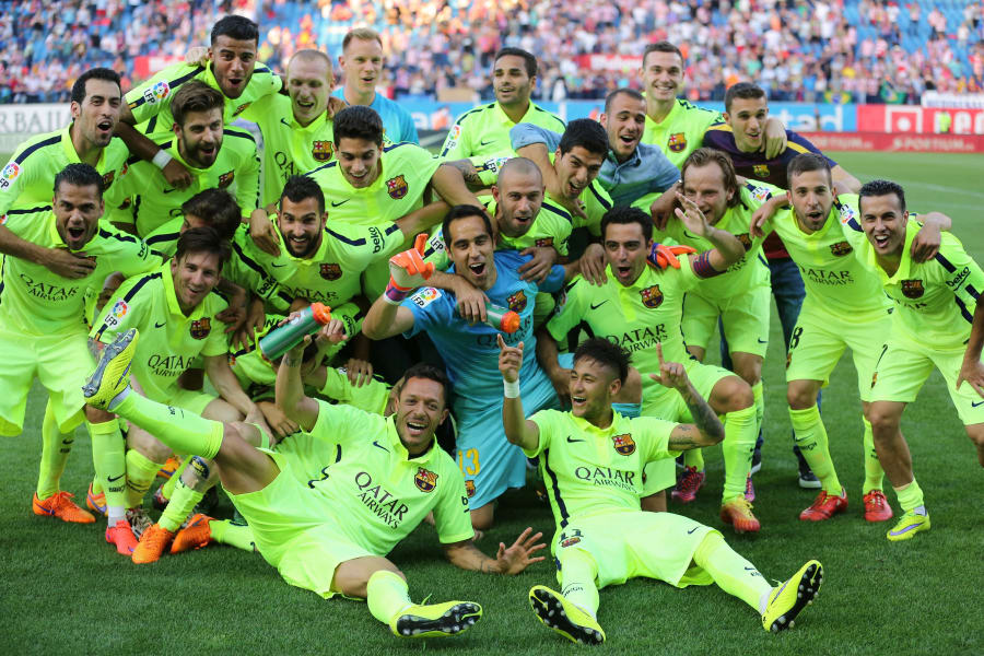 barcelona la liga celebrate