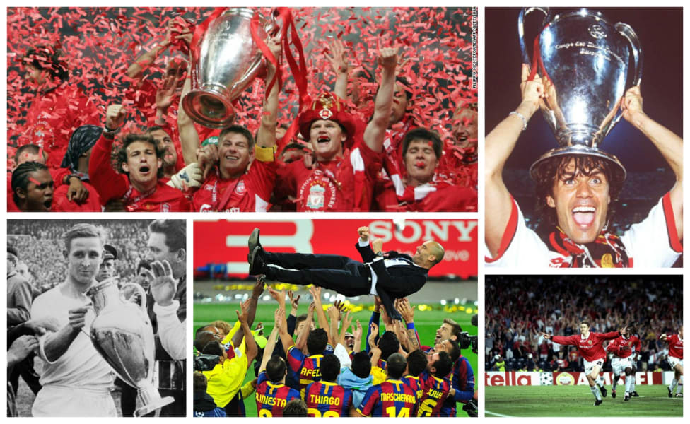 champions league finals collage