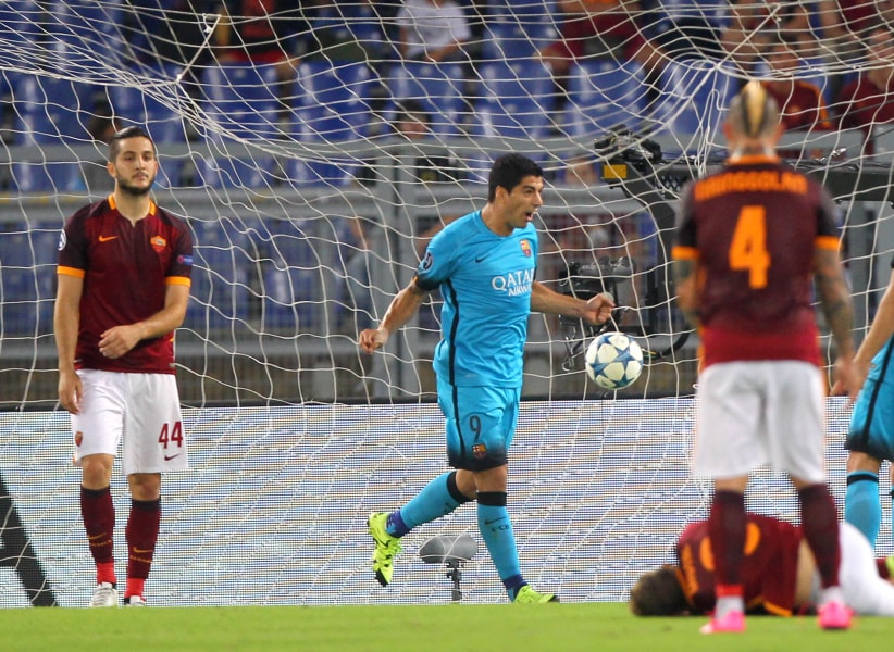 Barcelona Luis Suarez goal Roma