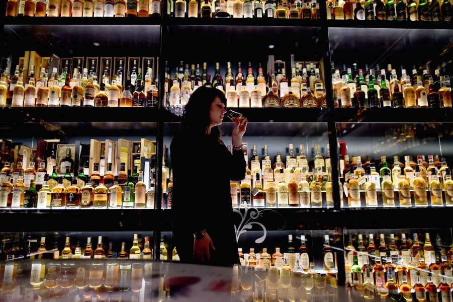 woman alcohol bar