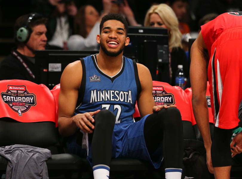 Karl-Anthony Towns nba rookie of th year closeup 