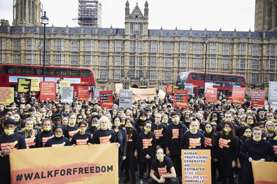 thousands walk for freedom to fight modern slavery