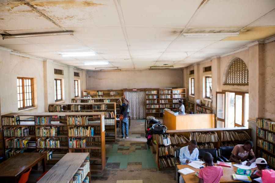 inside africa Kaloleni library pre renovation