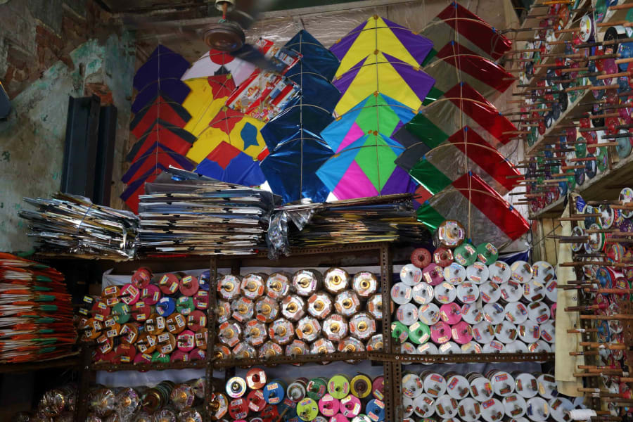 Indian kite sellers busy on Independence Day