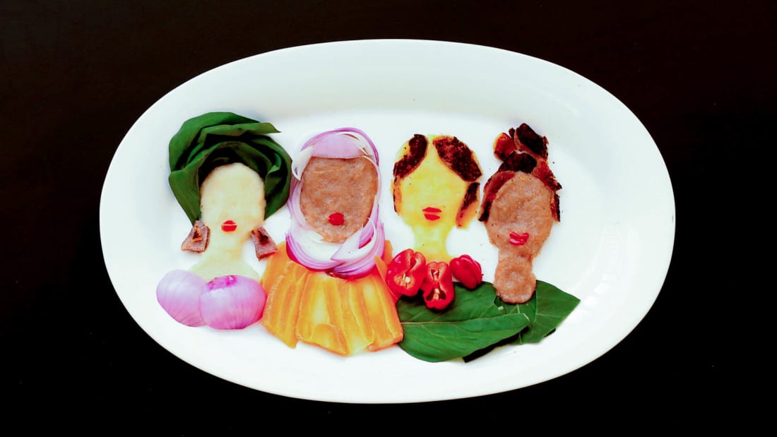 On International Womens Day, Adam created this from spices like onions and pepper to celebrate African women